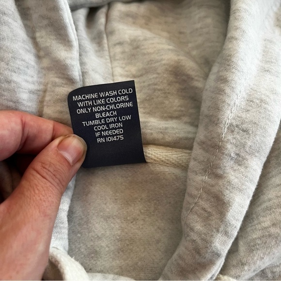 DOG MOM paw print pet Heather grey pullover hooded sweatshirt sz small - Picture 7 of 8